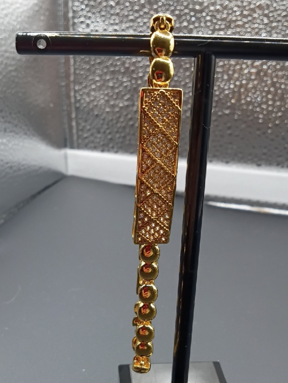 Gold-Tone Pave Bar Bracelet - Women Jewelry